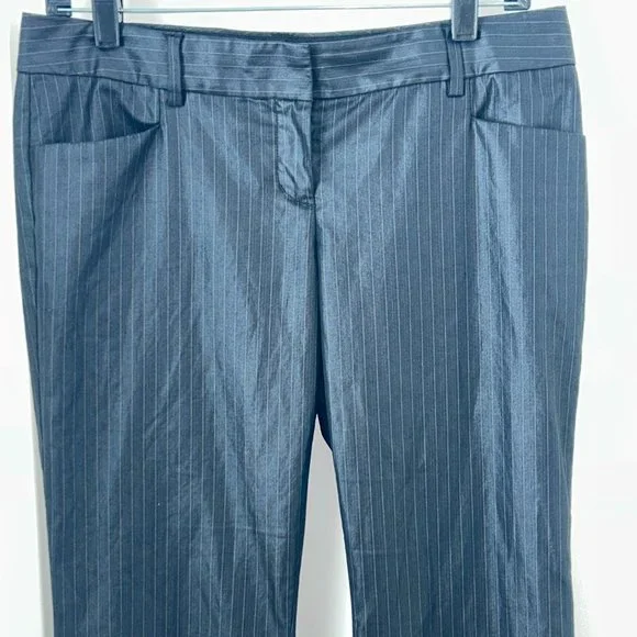 Express | Pants & Jumpsuits | Express Stylist Pinstripe Sharkskin Flare  Dress Pants Sz 6 Euc Ln | Poshmark